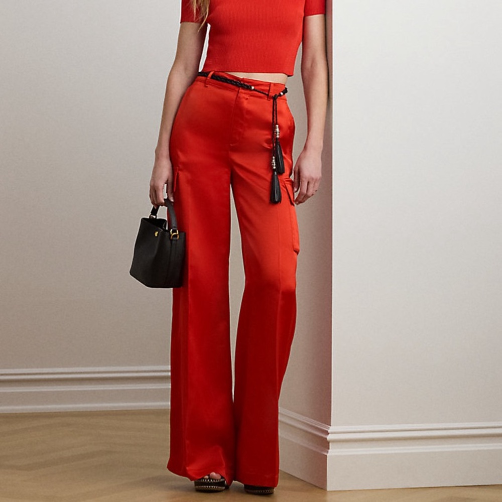 Lauren Ralph Lauren Scarlet Wide-Leg High-Rise Pants